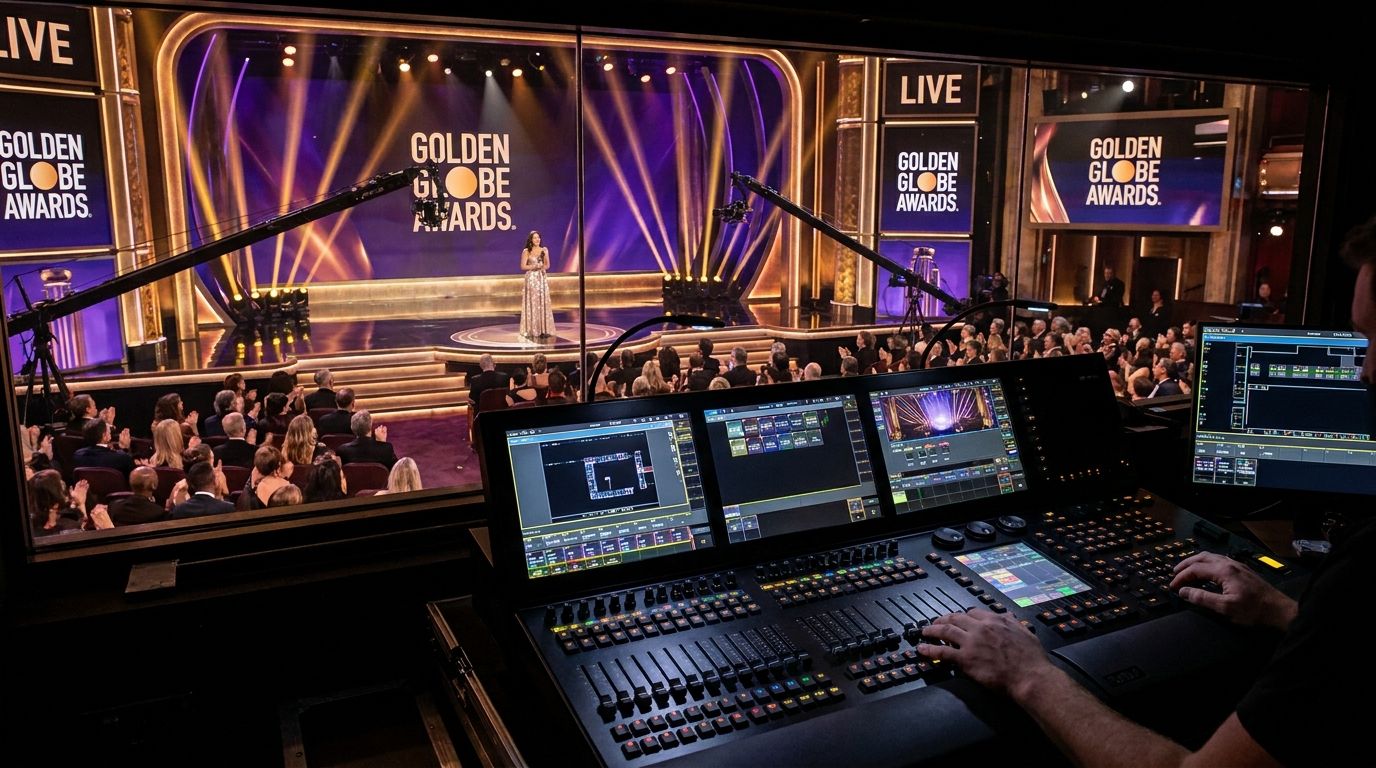 Lighting console at front of house — television awards show